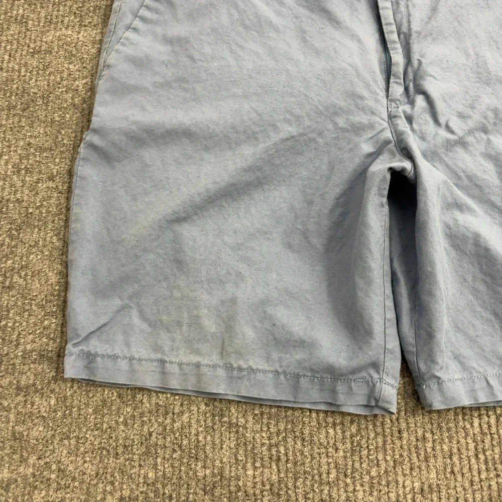 Charles Tyrwhitt Shorts‎ Mens 42 Blue Linen Cotton Blend Chino Flat Front Casual